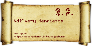 Névery Henrietta névjegykártya