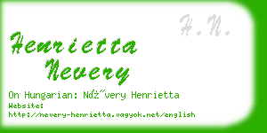 henrietta nevery business card